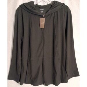 Pure Jill Fit Full Zip Black Hoodie Womens Sz LP Coat Athletic Jacket Athleisure